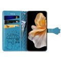 For vivo S18 Pro Cat and Dog Embossed Leather Phone Case(Blue)