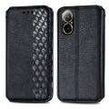 For  Realme C67 4G Cubic Grid Pressed Magnetic Leather Phone Case(Black)