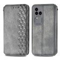 For vivo S18 Pro Cubic Grid Pressed Magnetic Leather Phone Case(Grey)