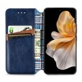 For vivo S18 Pro Cubic Grid Pressed Magnetic Leather Phone Case(Blue)
