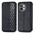 For vivo S18e Cubic Grid Pressed Magnetic Leather Phone Case(Black)