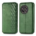 For OnePlus Ace 3 Cubic Grid Pressed Magnetic Leather Phone Case(Green)