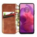 For OnePlus 12R Cubic Grid Pressed Magnetic Leather Phone Case(Brown)