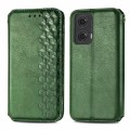 For OnePlus 12R Cubic Grid Pressed Magnetic Leather Phone Case(Green)