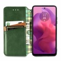 For OnePlus 12R Cubic Grid Pressed Magnetic Leather Phone Case(Green)