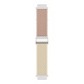 For Huawei Watch GT4 41mm Integrated Buckle Braided Nylon Watch Band(Milk Tea+Starlight)