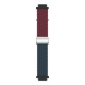 For Huawei Watch GT4 41mm Integrated Buckle Braided Nylon Watch Band(Wine Red+Deep Blue)