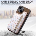 For iPhone 15 Pro Retro Painted Zipper Wallet Back Phone Case(Brown)
