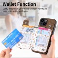 For iPhone 15 Plus Retro Painted Zipper Wallet Back Phone Case(Brown)