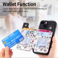 For iPhone 14 Pro Retro Painted Zipper Wallet Back Phone Case(Black)