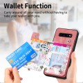 For Samsung Galaxy S10+ Retro Painted Zipper Wallet Back Phone Case(Pink)