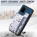 For Samsung Galaxy S20+ Retro Painted Zipper Wallet Back Phone Case(Blue)