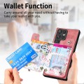 For Samsung Galaxy S22 Ultra 5G Retro Painted Zipper Wallet Back Phone Case(Pink)