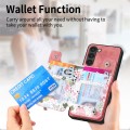 For Samsung Galaxy S23+ 5G Retro Painted Zipper Wallet Back Phone Case(Pink)