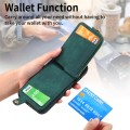 For iPhone 15 Plus Cross Leather Ring Vertical Zipper Wallet Back Phone Case(Green)