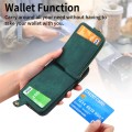 For iPhone 15 Cross Leather Ring Vertical Zipper Wallet Back Phone Case(Green)