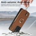 For Samsung Galaxy S21 5G Cross Leather Ring Vertical Zipper Wallet Back Phone Case(Brown)