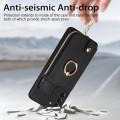 For Samsung Galaxy S21 5G Cross Leather Ring Vertical Zipper Wallet Back Phone Case(Black)