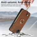 For Samsung Galaxy A04e Cross Leather Ring Vertical Zipper Wallet Back Phone Case(Brown)