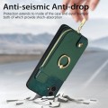 For Samsung Galaxy A04e Cross Leather Ring Vertical Zipper Wallet Back Phone Case(Green)