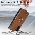 For Samsung Galaxy A04s Cross Leather Ring Vertical Zipper Wallet Back Phone Case(Brown)