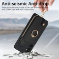 For Samsung Galaxy A04s Cross Leather Ring Vertical Zipper Wallet Back Phone Case(Black)