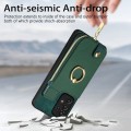 For Samsung Galaxy A13 4G Cross Leather Ring Vertical Zipper Wallet Back Phone Case(Green)