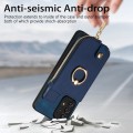 For Samsung Galaxy A13 4G Cross Leather Ring Vertical Zipper Wallet Back Phone Case(Blue)