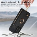 For Samsung Galaxy A13 4G Cross Leather Ring Vertical Zipper Wallet Back Phone Case(Black)