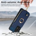For Samsung Galaxy A23 Cross Leather Ring Vertical Zipper Wallet Back Phone Case(Blue)
