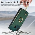 For Samsung Galaxy A30 Cross Leather Ring Vertical Zipper Wallet Back Phone Case(Green)