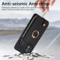 For Samsung Galaxy A32 4G Cross Leather Ring Vertical Zipper Wallet Back Phone Case(Black)