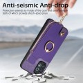 For Samsung Galaxy A32 4G Cross Leather Ring Vertical Zipper Wallet Back Phone Case(Purple)