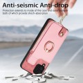 For Samsung Galaxy A42 5G Cross Leather Ring Vertical Zipper Wallet Back Phone Case(Pink)