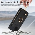 For Samsung Galaxy A42 5G Cross Leather Ring Vertical Zipper Wallet Back Phone Case(Black)