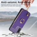 For Samsung Galaxy A50 Cross Leather Ring Vertical Zipper Wallet Back Phone Case(Purple)