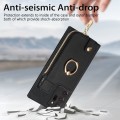 For Samsung Galaxy Note20 Ultra Cross Leather Ring Vertical Zipper Wallet Back Phone Case(Black)