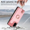 For Samsung Galaxy  S20 Cross Leather Ring Vertical Zipper Wallet Back Phone Case(Pink)