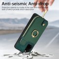 For Samsung Galaxy S20+ Cross Leather Ring Vertical Zipper Wallet Back Phone Case(Green)