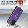 For Samsung Galaxy S20 Ultra Cross Leather Ring Vertical Zipper Wallet Back Phone Case(Purple)