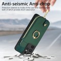 For Samsung Galaxy S21 Ultra 5G Cross Leather Ring Vertical Zipper Wallet Back Phone Case(Green)