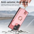 For Samsung Galaxy S22 Ultra 5G Cross Leather Ring Vertical Zipper Wallet Back Phone Case(Pink)