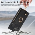 For Samsung Galaxy S23 Ultra 5G Cross Leather Ring Vertical Zipper Wallet Back Phone Case(Black)