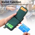 For Samsung Galaxy S24 5G Cross Leather Ring Vertical Zipper Wallet Back Phone Case(Green)