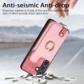 For Samsung Galaxy S24 5G Cross Leather Ring Vertical Zipper Wallet Back Phone Case(Pink)