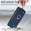 For Samsung Galaxy S24+ 5G Cross Leather Ring Vertical Zipper Wallet Back Phone Case(Blue)