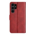 For Samsung Galaxy S24 Ultra 5G Dual-side Magnetic Buckle Horizontal Flip Leather Phone Case(Red)