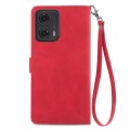 For Motorola  Moto G24 Embossed Flower Zipper Leather Phone Case(Red)