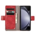For Samsung Galaxy Z Fold5 5G CaseNeo Splicing Dual Magnetic Buckle Leather Phone Case(Red)
