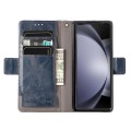 For Samsung Galaxy Z Fold5 5G CaseNeo Splicing Dual Magnetic Buckle Leather Phone Case(Blue)